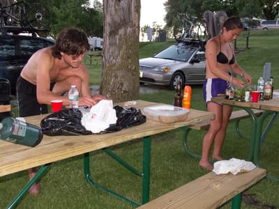 Lake Anita State Park: Andrew and Celeste Preparing Gourmet Dinner