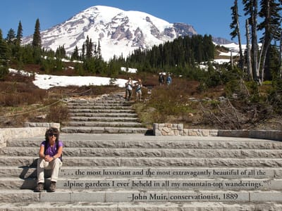 Mount Rainier National Park: Lolo channeling John Muir for the hike up Mount Rainier