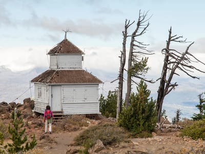 Sisters: Lolo Approaching Black Butte Lookout Cabin