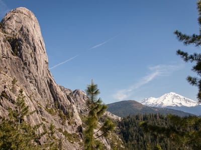 Castle Crags State Park: Castle Dome and Mount Shasta