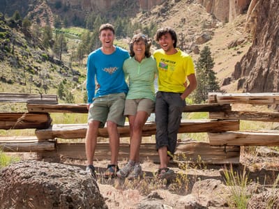Bend: Lolo with Boys post Climbing at Smith Rocks