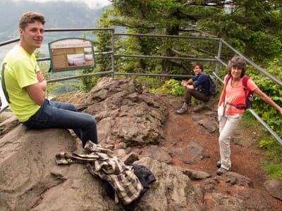 Columbia River Gorge National Scenic Area: Lolo and Boys at Beacon Rock Summit