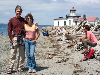 Seattle: Lolo, Herb, and Andrew at West Point Lighthouse