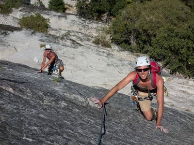 Yosemite National Park: Andrew and Herb Simul Climbing \"Harry Daley\"