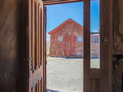 Eastern Sierra (North of  Mono Lake): View from Doorway at Bodie