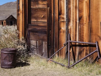 Eastern Sierra (North of  Mono Lake): Bodie Rusted Bicycle