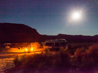 Afton Canyon Natural Area: Afton Canyon Campground by Moonlight