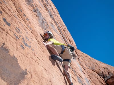 Red Rock Canyon National Conservation Area: Andrew Climbing at Red Rock