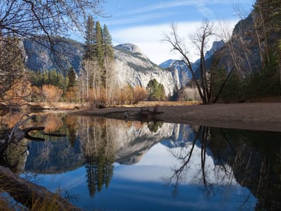 Yosemite National Park: Merced River with North and Half Domes