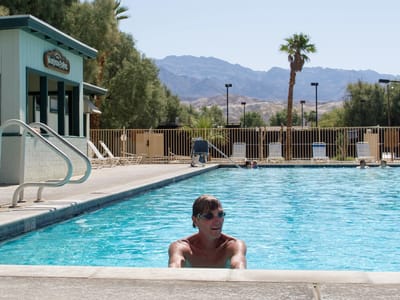 Death Valley National Park: Herb Enjoying Furnace Creek Ranch Pool