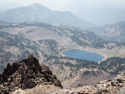 Lassen Volcanic National Park: Helen Lake View from Lassen Peak Hike