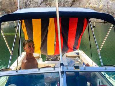 Lake Mead National Recreation Area: Herb hanging out in Indian Canyon Cove