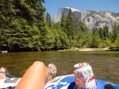 Yosemite Valley: Herb trying to relax on his tube