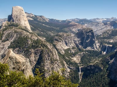 Yosemite Valley: View of Vernal and Nevada Falls from Panorama Trail