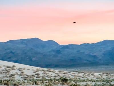 Death Valley - Eureka Dunes: Desert Sunset with \"Leonard the Drone\"