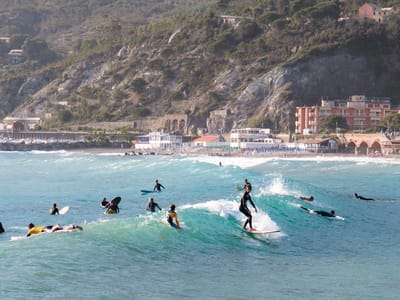 Cinque Terre: Surfers on Levanto Beach