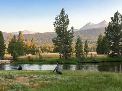 Yosemite - Tuolumne Meadows: Herb and Richard stalking trout