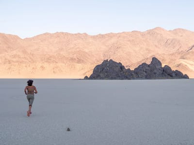 Death Valley - The Racetrack: Lolo Racing the Rock
