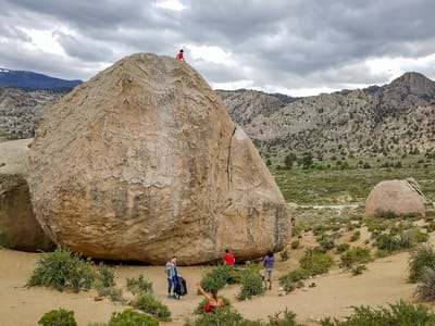 Bishop: Tiny Andrew atop High Plains Drifter
