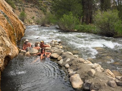 Bridgeport: Lolo soaking in Buckeye Hot Spring