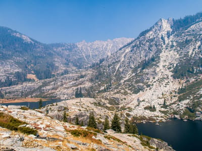 Sinks to Upper Canyon Creek Lake: View down on Lower and Upper Canyon Creek Lakes