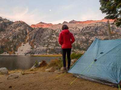 Sinks to Upper Canyon Creek Lake: Our campsite on Upper Canyon Creek Lake