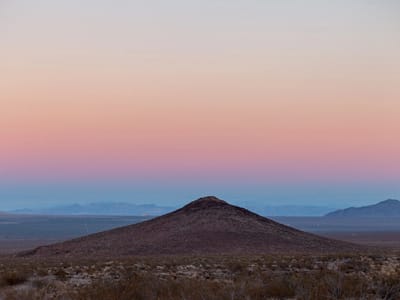 Mojave Road - Colorado River (mile 0.0) to Fort Piute (mile 23.7): Sunset over Jedediah Smith Butte