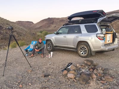 Mojave Road - Colorado River (mile 0.0) to Fort Piute (mile 23.7): Herb making morning coffee