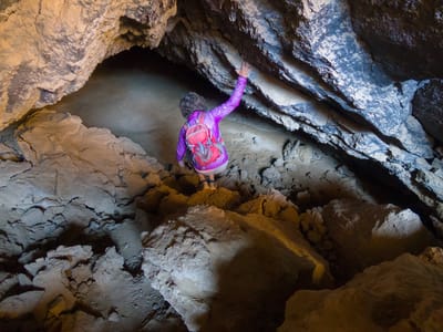 Mojave Road - Near Marl Springs (mile 77) to entrance to Afton Canyon (mile 116): Lolo enters the Lava Tube