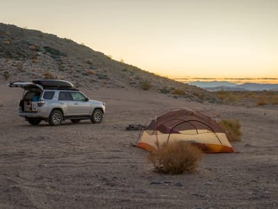 Mojave Road - Near Marl Springs (mile 77) to entrance to Afton Canyon (mile 116): Our final campsite along the Mojave Road