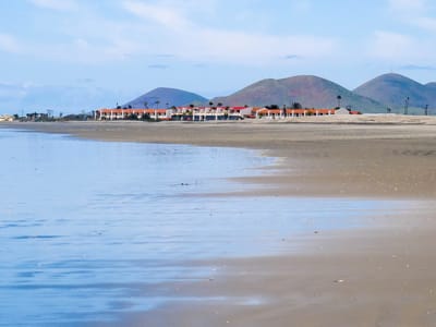 Border Crossing and San Quintin: Our hotel off in the distance