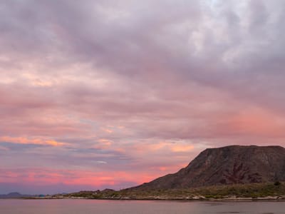 Playa El Requeson on the Bahia Concepcion: Watercolor sunset