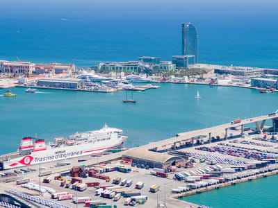 Barcelona: View of the Port of Barcelona from Montjuic