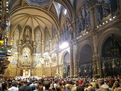 Montserrat Monastery: The boys choir getting ready to perform