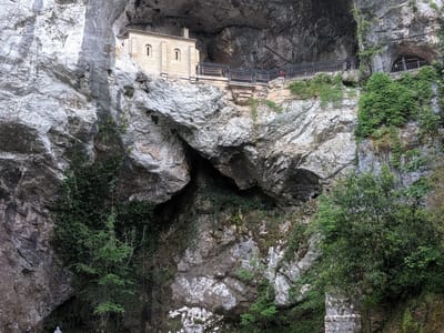 Basilica de Covadonga: Santa Cueva, a hillside cave where, according to legend, the Virgin Mary appeared in 722 AD