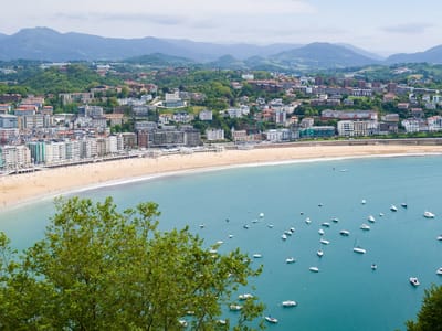 San Sebastian: View of La Playa de La Concha from atop Mount Urgull