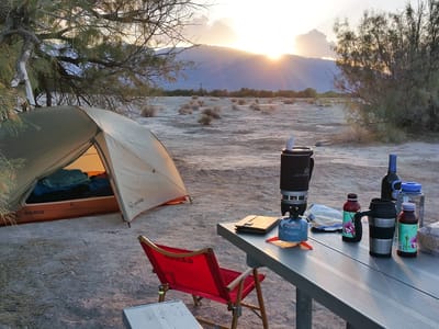 NV160 to Death Valley: Motorcycle Camping in Furnace Creek Desert
