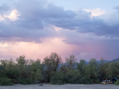 US395 to June Lake: Storm Clouds in Furnace Creek