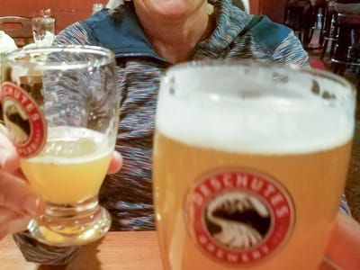 Bend: Lolo enjoying the Deschutes Brewery