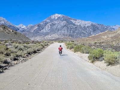 Bishop: Herb hits Buttermilk Road on Andrew's Kawasaki KLX 250