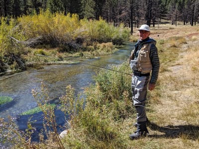 Bishop: Herb fishing the Owens River