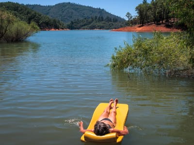 Shasta Lake: Lolo enjoying her float