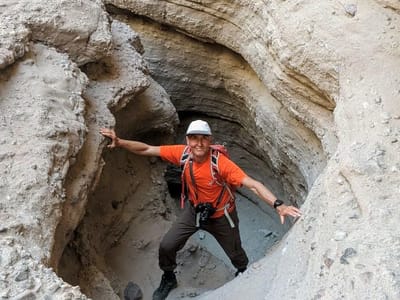 Ladder Slot Canyon Hike and Indio: Herb coming out of Ladder Slot