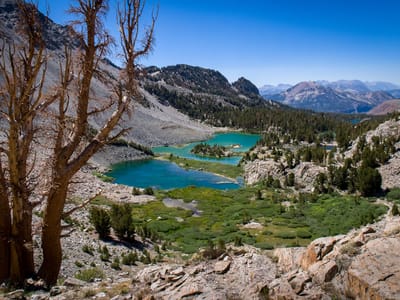 Bishop: Looking down at Barney Lake on the way to Duck Pass