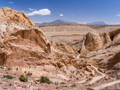 Notom Bullfrog Road, Upper Muley Twist, and the Burr Trail: Burr Trail switchbacks