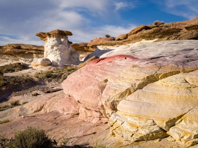 Cottonwood Canyon Road, Wahweap Hoodoos, and Old Paria: Interesting formation near our campsite