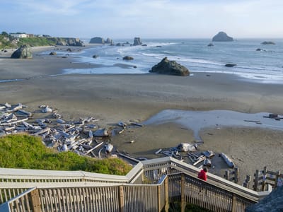 Bandon Beach: Coquille Point staircase to Bandon Beach