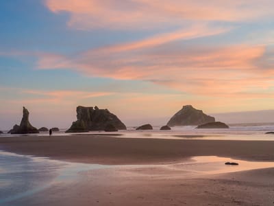 Bandon Beach: Bandon Beach during sunset