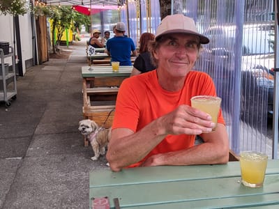 Portland: Herb enjoying his $5 Margarita