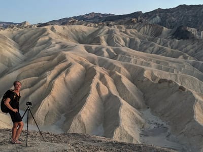 Death Valley National Park: Herb at Zabriskie Point sunset